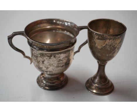 Kings Own Scottish Borderers KOSB interest, a silver prize cup engraved 'ACF INDIVIDUAL RIFLE CUP PRESENTED BY 5TH BN THE KOS