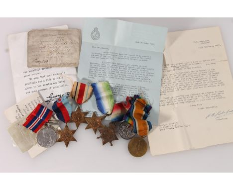 World War One and World War Two father and son medal group to include the medals of 1258 Fred A Searle of the 1st/7th Battali