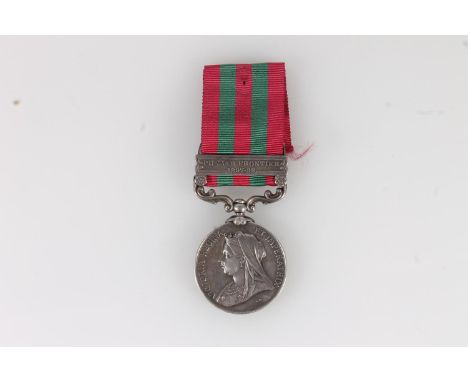 Medal of 4890 Lance Corporal W Holland of the 2nd Battalion King's Own Scottish Borderers comprising India medal 1895 with 'P