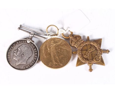 Medals of 05580 Private R H Young of the Army Ordnance Corps comprising WWI war medal, victory medal and 1914-15 star [05580 