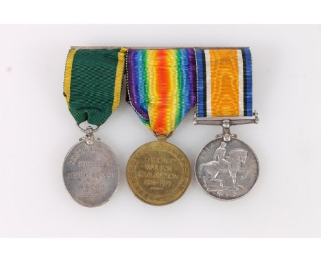 Medals of 263002 Sergeant J Garner of the 5th Battalion East Lancashire Regiment comprising WWI war medal and victory medal [