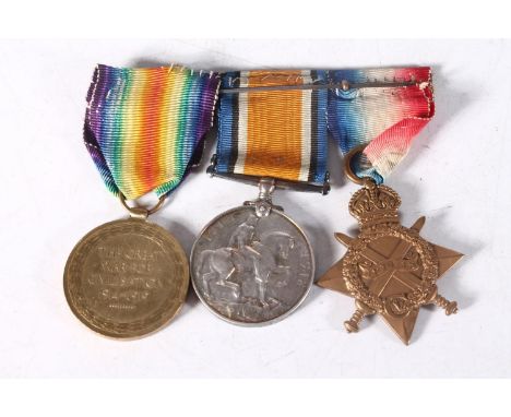 Medals of 20453 Private R B Scott of the Royal Scots comprising WWI war medal, victory medal and 1914-15 star [20453 PTE R B 