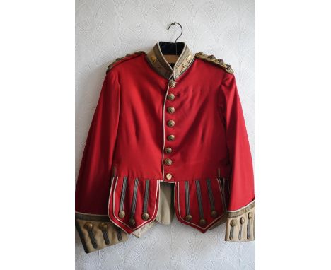 British army uniform, a red doublet jacket with Coles &amp; Co of London label penned 'CAPT D B AITKEN OFC' having Seaforth H