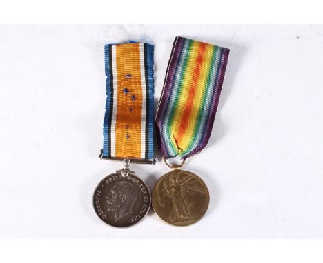 Medals of 2801 Private R Sutherland of the Seaforth Highlanders, comprising WWI war medal and victory medal [2801 PTE R SUTHE