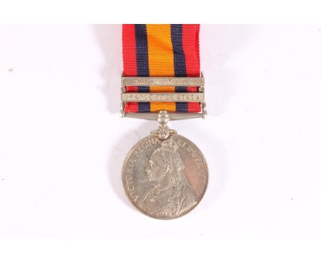 Medal of 3123 Sergeant T Jones of the Imperial Light Horse comprising Boer War Queens South Africa medal with two clasps 'TRA