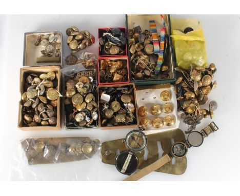 Vast collection of regimental buttons to include Royal Scots, Royal Army Medical Corps, skull and crossbones, Royal Engineers