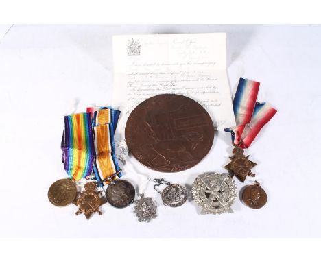 Medals of 4154 Lance Corporal James William Balfour Stevenson of the 14th Battalion London Regiment (London Scottish), who di