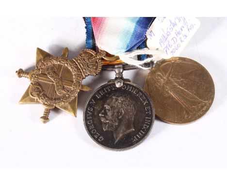 Medals of 7060 Private D Hewitt of the Royal Scots Fusiliers comprising WWI war medal, victory medal and 1914-15 star [7060 P