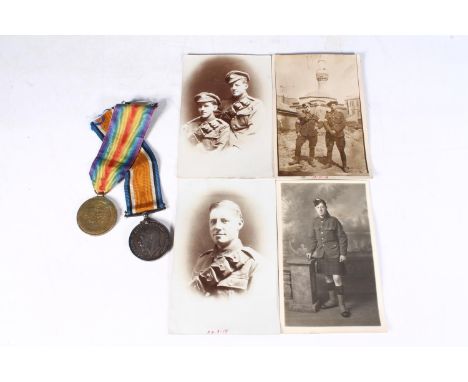 Medals of 11883 Private D Allan of the Black Watch Royal Highlanders comprising WWI war medal and victory medal [11883 PTE D 