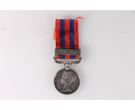 Medal of 1538 Private G Ritchie of the 1st Battalion King's Own Scottish Borderers comprising Indian General Service medal wi