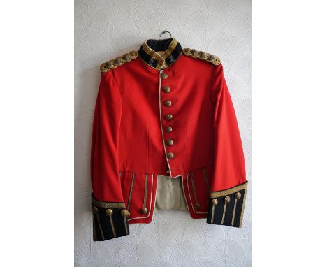British army uniform, a red doublet jacket with J Stewart &amp; Sons of Edinburgh label penned 'J H C COX ESQ' having Herbert