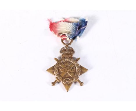 Medal of 8739 Private A Foreman of the 2nd Battalion East Lancashire Regiment comprising WWI 1914 Mons star [8739 PTE A FOREM