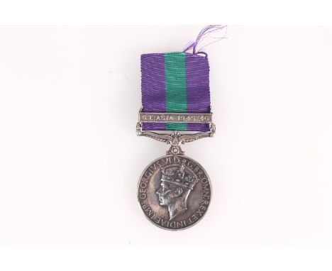 Medal of 14864065 Sapper R Shaw of the Royal Engineers comprising George VI general service medal with S E ASIA 1945-46 clasp