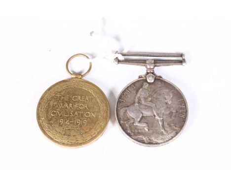 Medals of M2-047152 Private C Geddie of the Army Service corps, comprising WWI war medal and victory medal [M2-047152 PTE C G