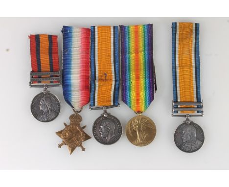 Medals of 8760/8769/14435 Corporal A Croasdale of the East Lancashire Regiment comprising Boer War Queens South Africa medal 