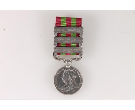 Medal of 4489 Private A Sutherland of the 2nd Battalion King's Own Scottish Borderers comprising India medal 1895 with 'TIRAH