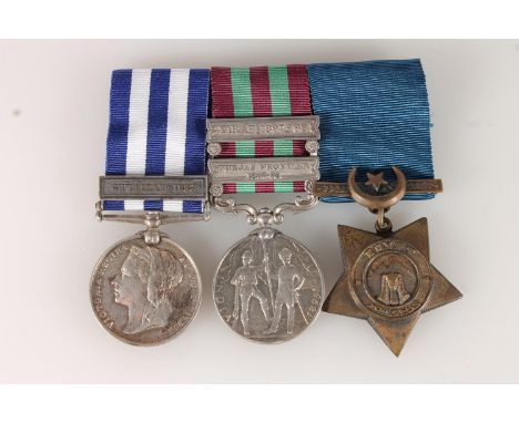Medals of 2719 Private J H Halliday of the 2nd Battalion King's Own Scottish Borderers comprising Egypt medal 1882 (undated) 