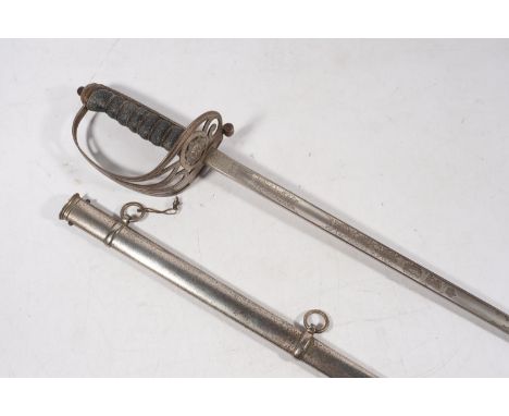 Irish military sword of the Irish Guards, the etched fullered piquet weight blade with King Edward VII cypher and Irish Guard