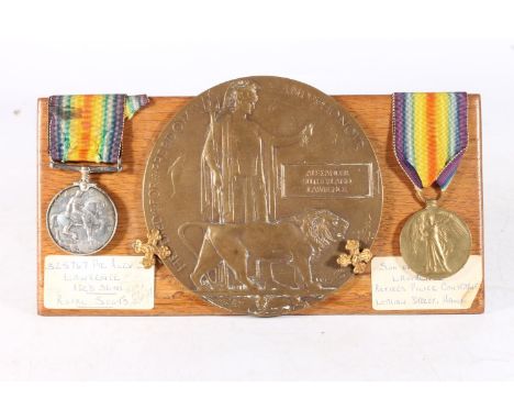 Medals of 325767 Private Alexander Sutherland Lawrence of the 9th Battalion Royal Scots who died 12th October 1917 and is bur
