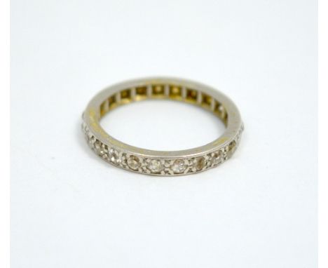 A DIAMOND FULL BAND ETERNITY RING, comprising of 22 old cut diamonds, ring size M