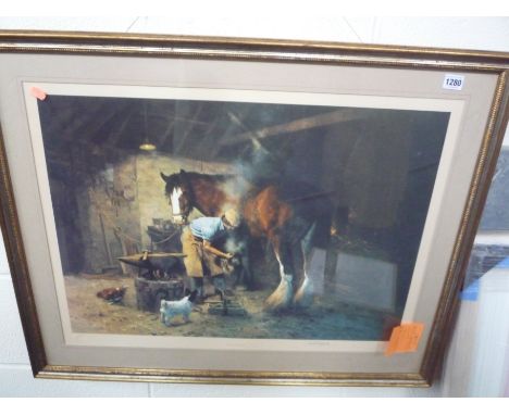 DAVID SHEPHERD, 'The Old Forge', signed Limited Edition print, 499/850, 48cm x 67cm 