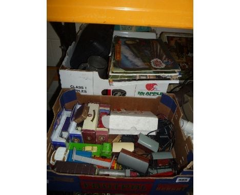 A QUANTITY OF BOXED AND UNBOXED ASSORTED PLAYWORN DIECAST, and OO Gauge model Railway, rolling stock and track etc, with a se