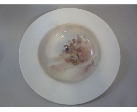 A ROYAL WORCESTER DISH, 'Red-Legged Partridge'