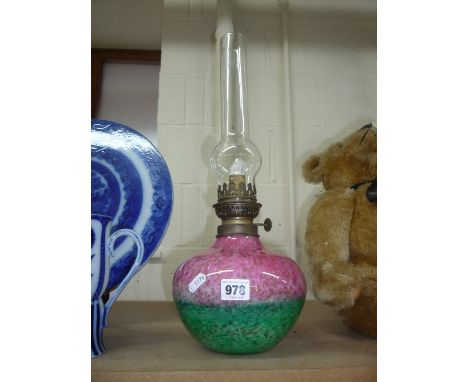 A STUDIO DESIGN GLASS OIL LAMP