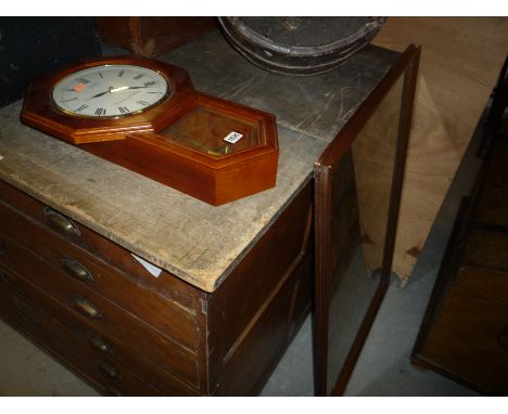 A MODERN WALL CLOCK, large print and two chairs (4)