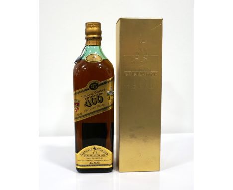 JOHNNIE WALKER KILMARNOCK 400
15 year old blened scotch whisky bottled in 1992 to celebrate the 400th year of Kilmarnock bein