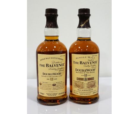 THE BALVENIE 12YO DOUBLEWOOD
A pair of Balvenie 12 year old Doublewood single malt scotch whisky bottles.  70cl.  40% abv.  L