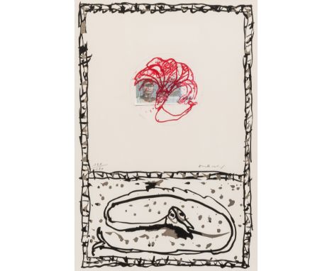 Full title: Pierre Alechinsky (1927): 'Serpent', lithograph in colours, ed. 120/120Description: Work: ca. 54,5 x 36 cm  Paper
