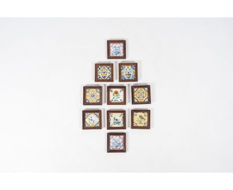 Full title: 10 blue and white and polychrome Dutch Delft tiles with various designs, 17th/18th C.Description: Each tile: ca. 