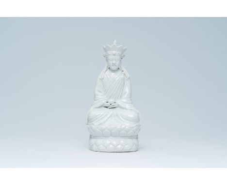 Full title: A Chinese blanc de Chine figure of Doumu, seal mark, 19th/20th C.Description: H 30,7 cm