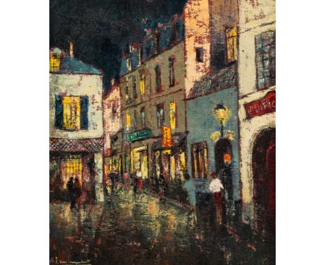 Full title: Jan Van Campenhout (1907-1972): Alley in Montmartre by evening light, oil on canvasDescription: Work: 70 x 60 cm 