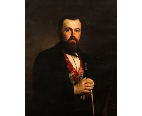 Full title: Joseph Pauwels (1819-1876): Portrait of a gentleman, oil on canvas, dated (18)55Description: Work: 94,5 x 77,5 cm