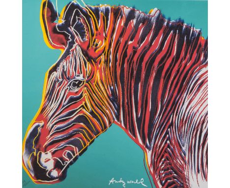 Full title: Andy Warhol (1928-1987, after): 'Grevy's Zebra', multiple, ed. 159/2400Description: Work: 60 x 60 cm  Frame: 85 x