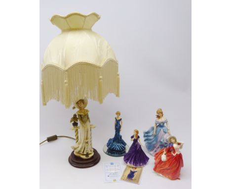 Italian Belcari figural table lamp, Royal Doulton 'Autumn Breezes', Royal Doulton Lisa, The Hamilton Collection 'Royal Blue R