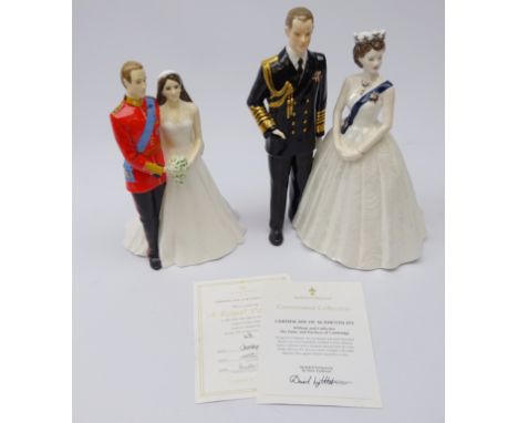 Coalport ltd. ed. figures 'A Royal Portrait' 63/450 and Knightsbridge Connoisseur Collection figures 'William and Catherine',