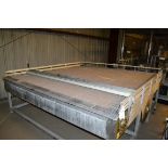 8 ft. wide x 15.5 ft. long Fleetwood bi-directional accumulation table, 37 in. infeed height, 2 HP