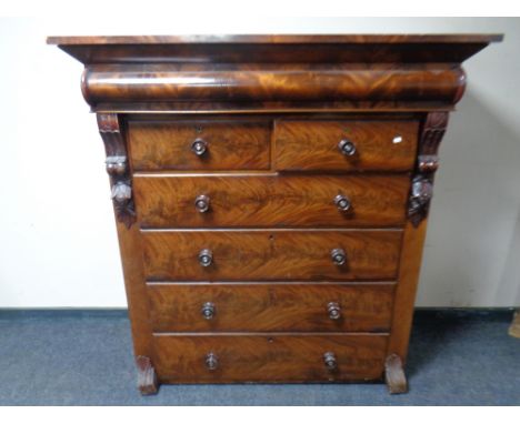 A Victorian mahogany seven drawer Scotch chest 