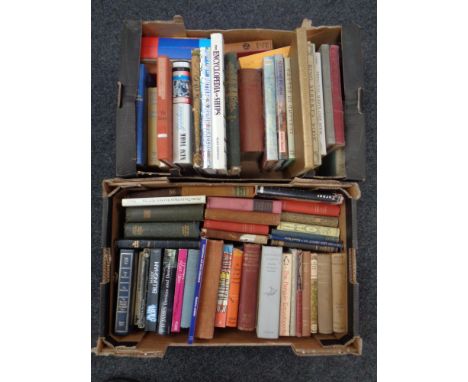 Two boxes of books - Royalty, Harry Potter, New York Ships etc 
