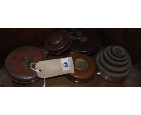 Four Vintage Taps and a Set of Stacking Weights.