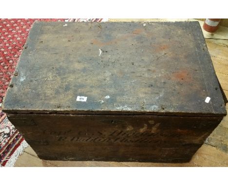 A 19th Century Travel Trunk, Belonging to Capt. G.S. Higginson of the Royal Dublin Fusiliers, with original tin liner. Proven