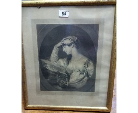 An 18th Century Black and White Portrait Engraving after Sir Thomas Lawrence, Engraved by Samuel Cousins of a Beautiful Girl,