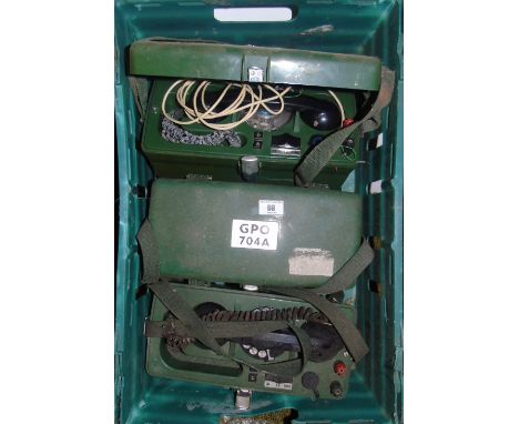 Three Vintage Military Field Radios. 