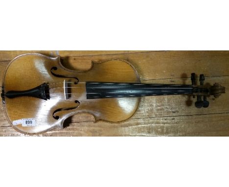 A Fiddle Back Violin with Stradivarius label.