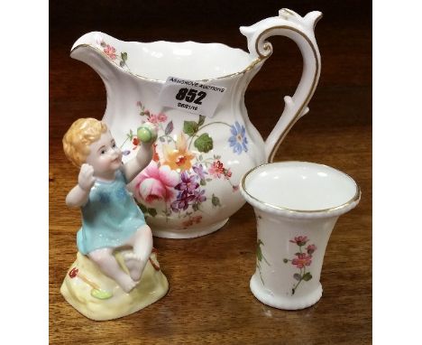 A Royal Crown Doulton Posy Pot; along with Royal Worcester child figurine 'Days of the Week'.