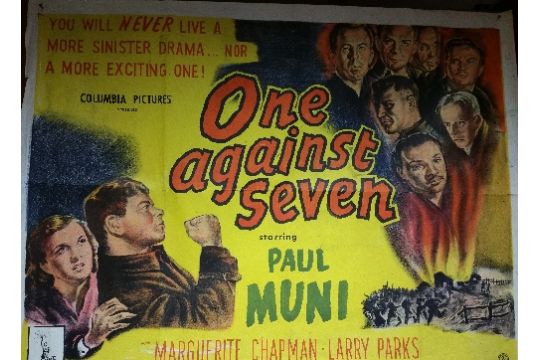One Against Seven Movie Poster, starring Paul Muni & Marguerite ...