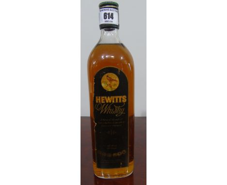 Hewitts Whisky. A Blend of Old Malt & Light Whiskies of Smooth & Distinctive Character. Cork Distilleries Co. Cork. 70 proof,